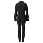 Women Two Pieces Pant Sets Formal Business Double Breasted Blazers Jacket Pants 2 Piece Set Elegant Ladies Suits Office Lady