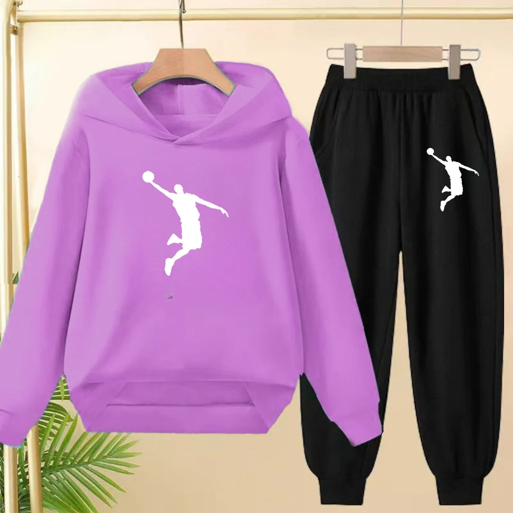 Children's Sportswear,playing Clothes, Hooded Sweatshirts and Long Pants Are Suitable for Boys and Girls Aged3to13.Charming Sets