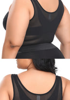 Push Up Bras with Non-adjusted Straps Women Long Tank Top Bra Front Closure Support Bras in Plus Size