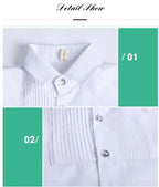 Baby Toddler Teenage Clothes School Uniform Boy Shirts White Different Sleeve Turn-down Collar Kids Shirt For Boys Children Tops
