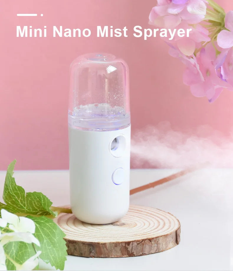 30ML Mini Facial Steamer Personal Nano Sprayer USB Nebulizer Humidifier Moisturizing Hydrating Women Beauty Skin Care Tool