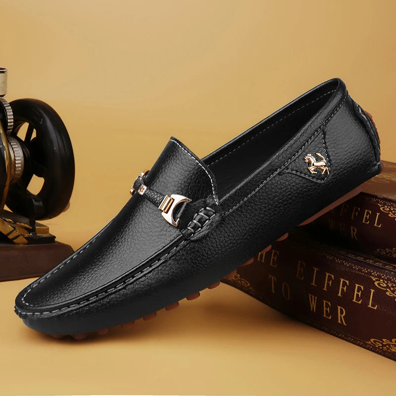 Men's Leather Shoes Drving Shoes Soft Comfortable Slip on Office Man Formal Shoes Wedding Party Casual Shoe Breath Lazy Loafers