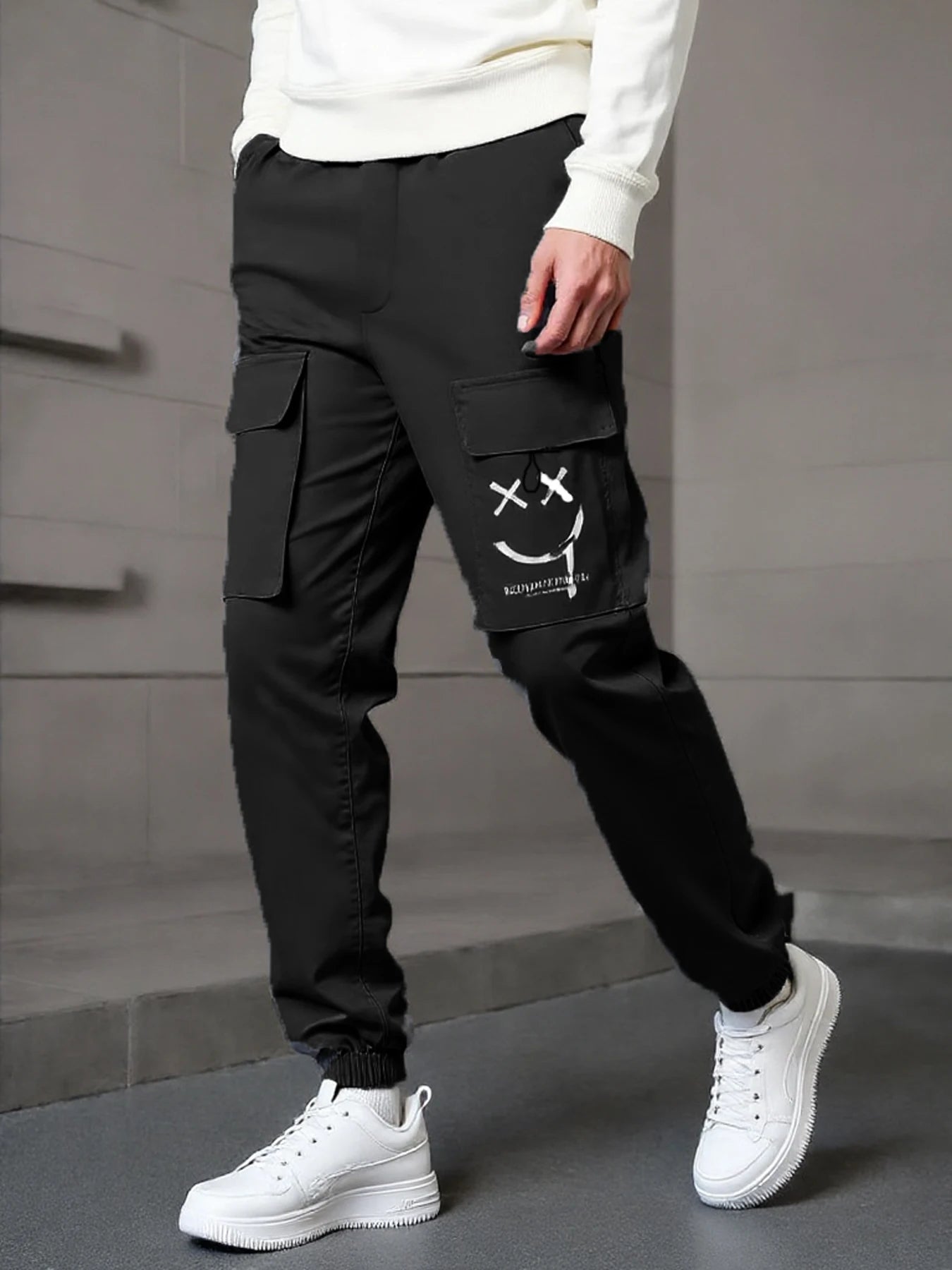 Boys' overalls, casual trousers, multi-pocket joint style, contrast color style, machine washable 7-14 years old, large size, sm