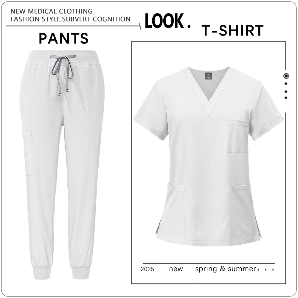 Hot Sale Clinic Workwear Unisex Medical Nurse Scrub Sy Salon Costume Doctor Nursing Top Pants