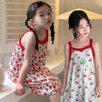 Girls Dress for Teens 11 12 to 13 Years Blue Floral Dress Summer Kids Clothes Casual Sleeveless Children's Dresses 140 150 160cm