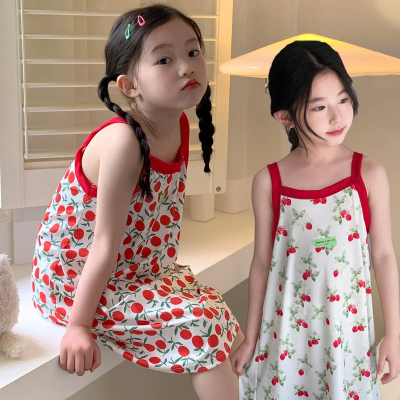 Girls Dress for Teens 11 12 to 13 Years Blue Floral Dress Summer Kids Clothes Casual Sleeveless Children's Dresses 140 150 160cm