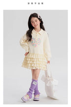 2025 New Autumn heart Teens Girls Cloth long sleeve T-Shirt Pleated splicing princess dress Children Tiered Skirt 5 12 14 year