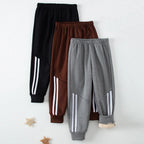 1/3 Piece Set Autumn And Winter Children's Mmulti-color Sports Thick Sweatpants For Boys And Girls With Plush Warm Casual Pants