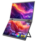 16 Inch 2.5K Dual Screen Portable Monitor 2560*1600P 16:10 100%sRGB With 360° Flip External Screen For PC Laptop Mac Phone PS4/5