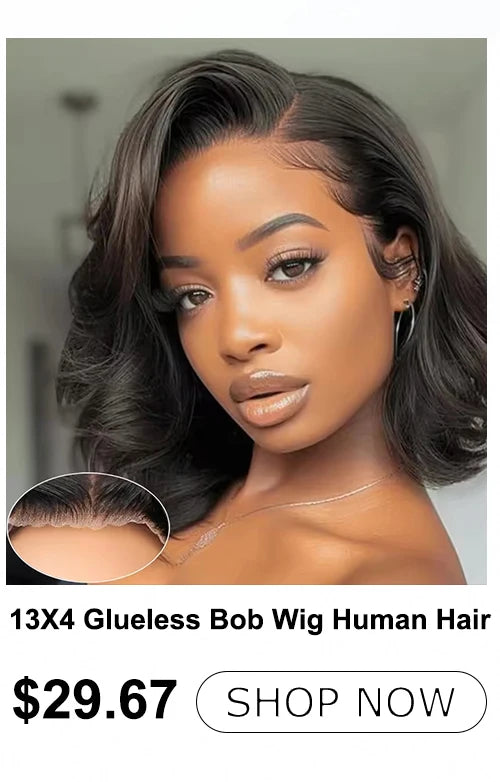 13x4 Curly Bob Wig Human Hair 100% Glueless Wear and Go HD Lace Human Hair Frontal Preplucked Ready to Wear Water Wave Bob Wigs