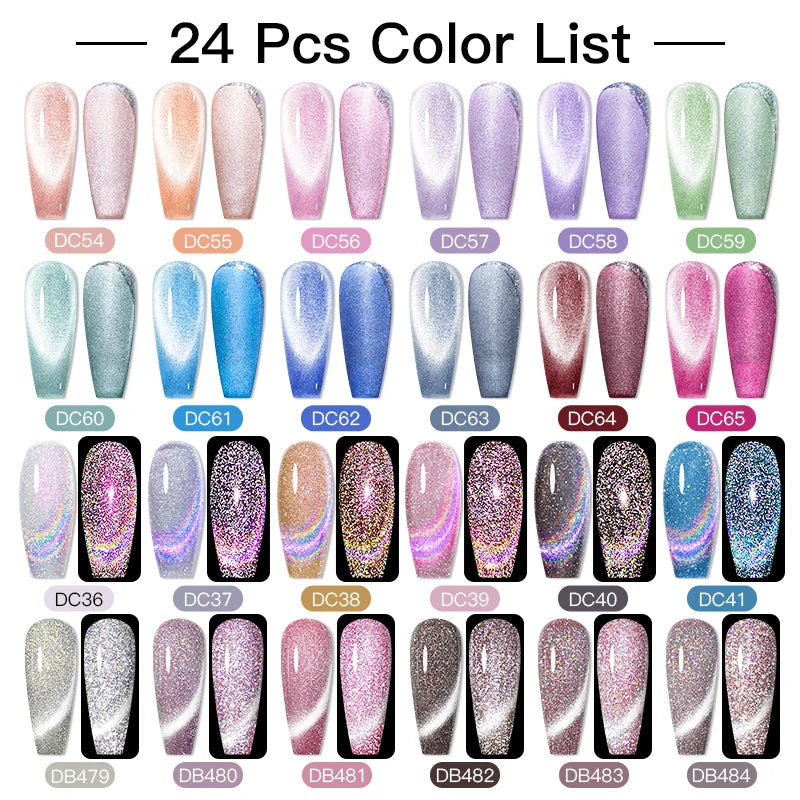 Mtssii 20/40/60Pcs Nail Gel Polish Set Kit Nude Pink Glitter Nail Art UV Gel Manicure Set Vernis Semi Permanent Base Top Coat