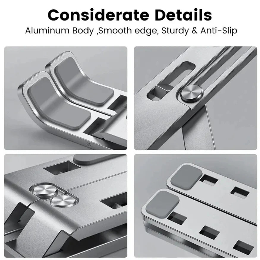 Adjustable Laptop Stand Aluminum Alloy Desktop Holder Foldable Portable Bracket for Macbook Air Pro  Notebook Tablet Pad Cooling