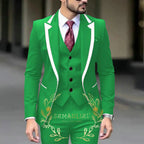 Royal Blue Wedding Tuxedos Men Suit Peak Lapel Terno Masculino Slim Fit Groom Prom Man Blazer Custom 3 Pieces Jacket Pant Vest