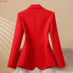 Bright Red Women's Suit Jacket, Stylish Fitted Coat, Black Asian-sized Young Girl Blazers. New 2026