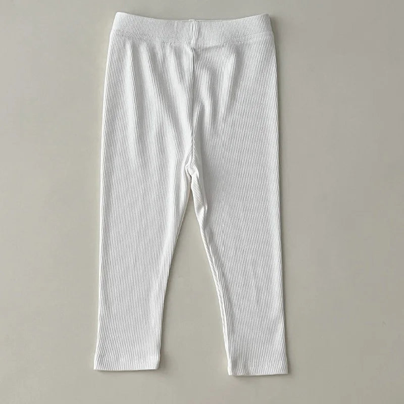 Baby clothes 0-6 year old children's pants striped cotton girls solid color leggings casual striped thin new boys elastic pants