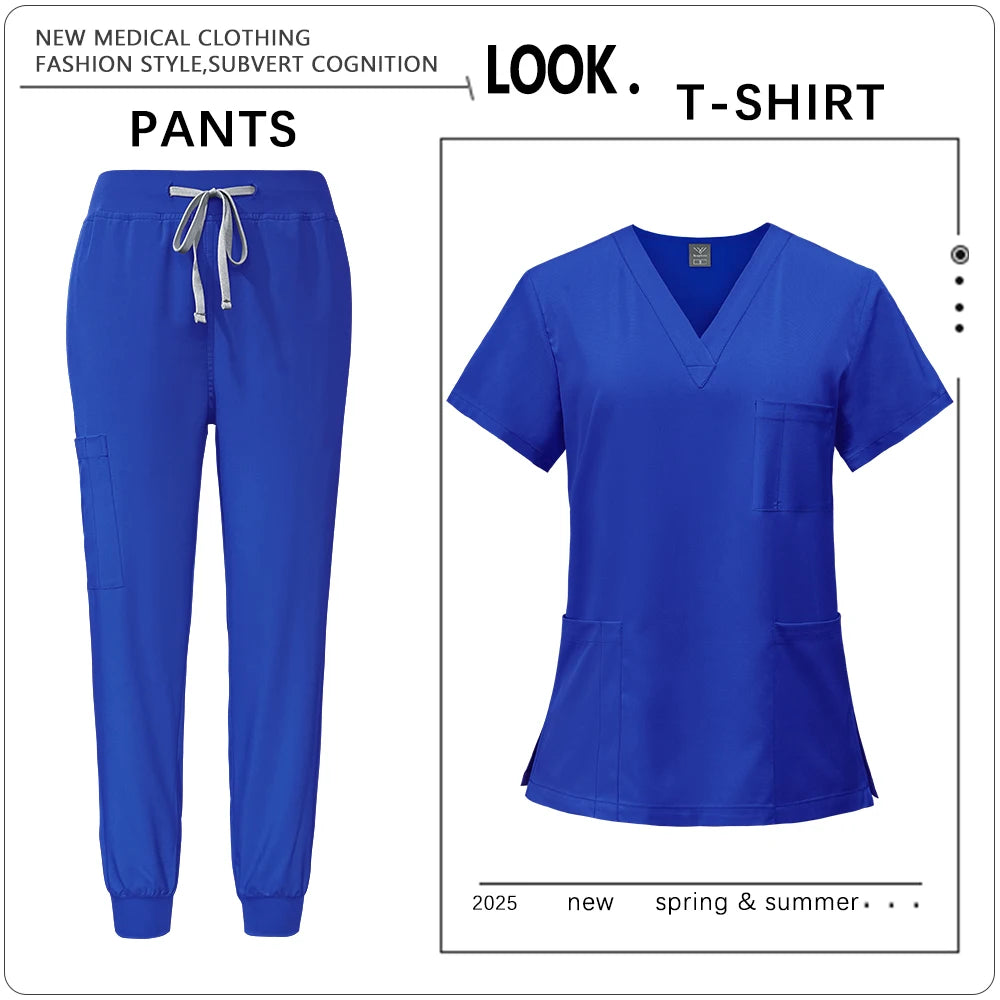 Hot Sale Clinic Workwear Unisex Medical Nurse Scrub Sy Salon Costume Doctor Nursing Top Pants