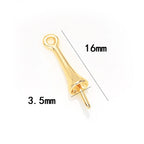 Gold Plated Brass Long Eye Pin Peg Bail with 6mm Bead Cap and Peg Pendant Bail,For Half Drilled Pearls,Earring Jewelry Making