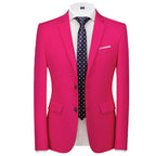 New Men Pure Color Formal Business Social Office Suit Slim Fit Jacket Male Wedding Dance Party Tuxedo Dress Simple Blazers Homme