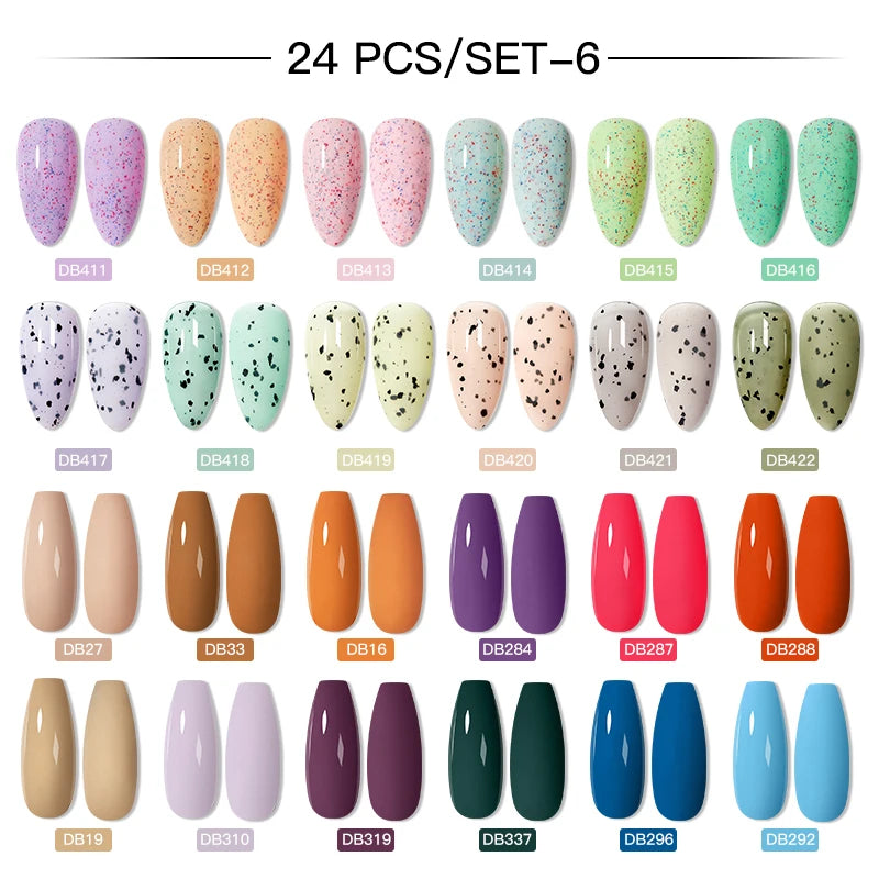 Mtssii 20/40/60Pcs Nail Gel Polish Set Kit Nude Pink Glitter Nail Art UV Gel Manicure Set Vernis Semi Permanent Base Top Coat