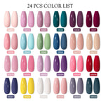 Mtssii 20/40/60Pcs Nail Gel Polish Set Kit Nude Pink Glitter Nail Art UV Gel Manicure Set Vernis Semi Permanent Base Top Coat