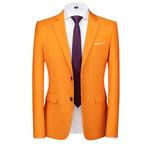 New Men Pure Color Formal Business Social Office Suit Slim Fit Jacket Male Wedding Dance Party Tuxedo Dress Simple Blazers Homme