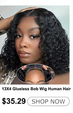 13x4 Curly Bob Wig Human Hair 100% Glueless Wear and Go HD Lace Human Hair Frontal Preplucked Ready to Wear Water Wave Bob Wigs