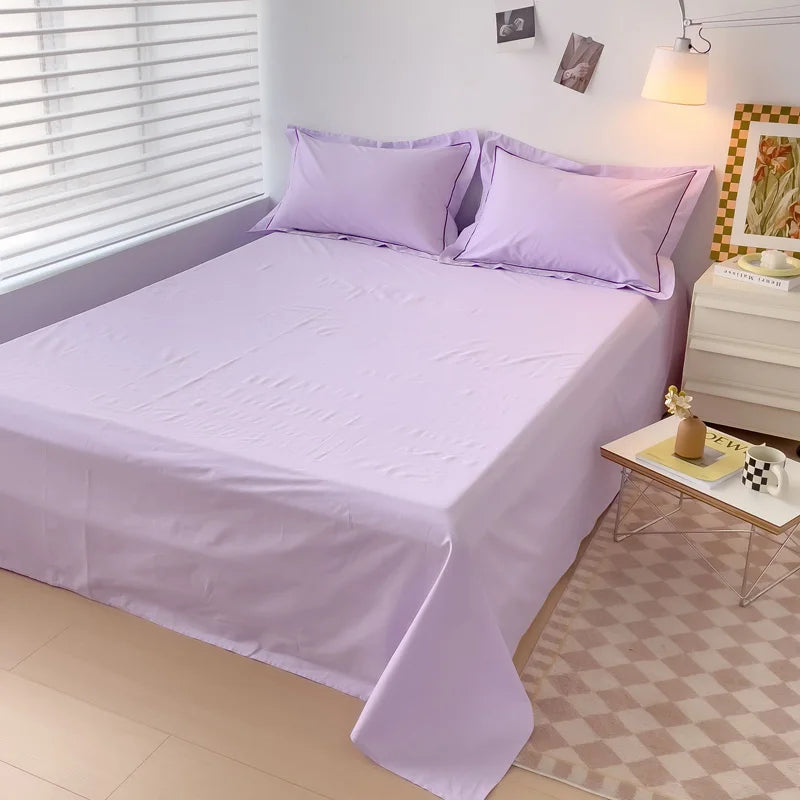 Soft Egyptian Cotton Bed Sheet Home Textile Luxury 400TC 100% Cotton Flat Sheets Bed Linen Single Queen King Size Bedspreads