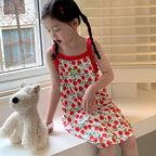 Girls Dress for Teens 11 12 to 13 Years Blue Floral Dress Summer Kids Clothes Casual Sleeveless Children's Dresses 140 150 160cm