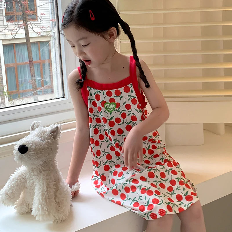 Girls Dress for Teens 11 12 to 13 Years Blue Floral Dress Summer Kids Clothes Casual Sleeveless Children's Dresses 140 150 160cm