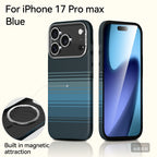 Ultra Strong Magnets Carbon Fiber Pattern Orange Case For IPhone 17 Pro Max Magnetic Wireless Charging Shockproof Protect Cover