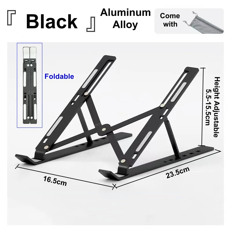 Adjustable Laptop Stand Aluminum Alloy Desktop Holder Foldable Portable Bracket for Macbook Air Pro  Notebook Tablet Pad Cooling