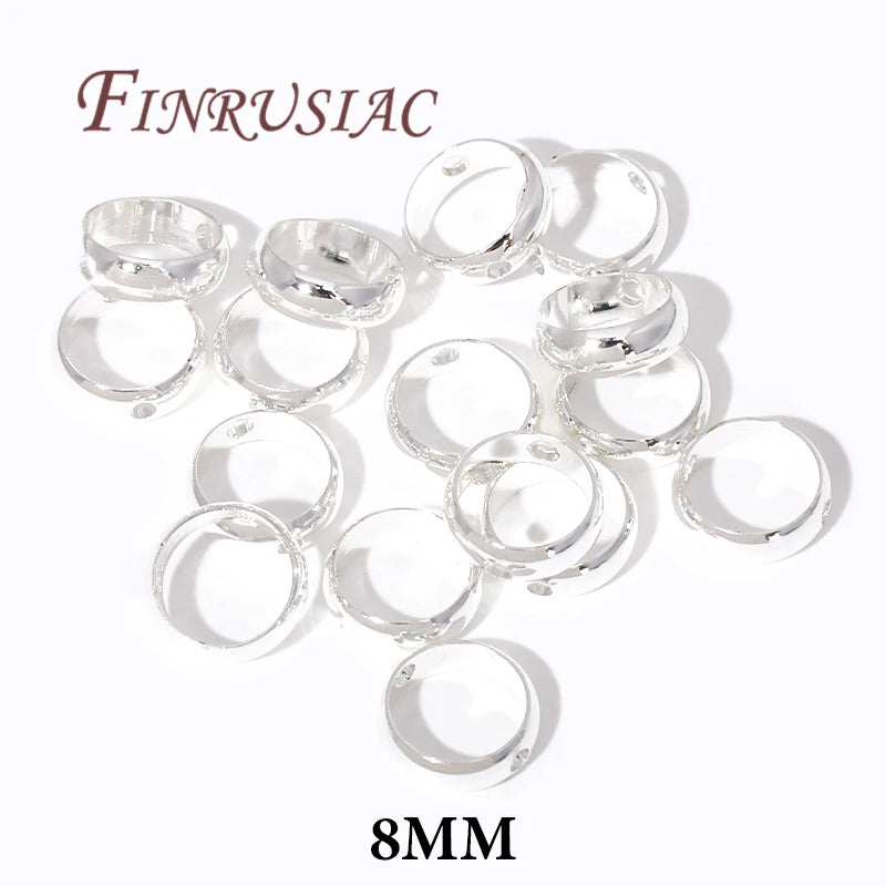 Multi Types 14K/18K Gold Plated Round Bead Frame,Brass Metal Circle Frame Connectors Spacers Beads,DIY Beading Jewelry Making