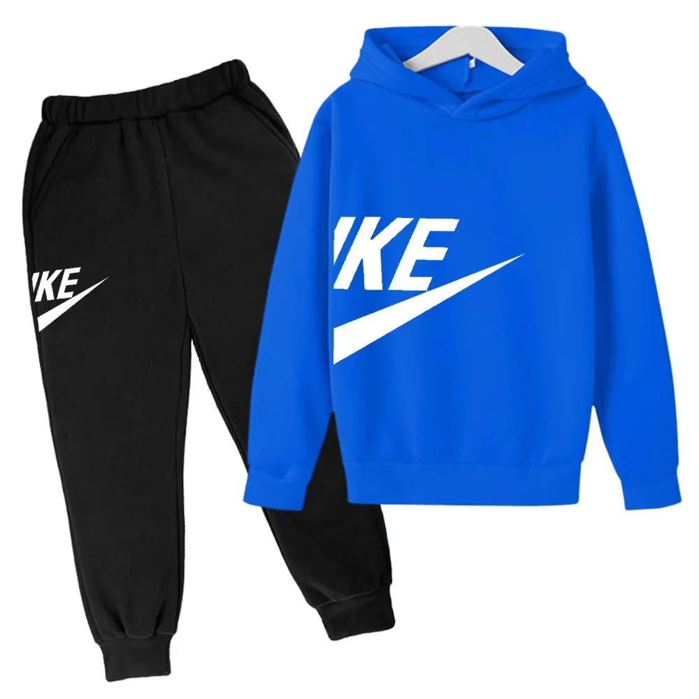 Kids Clothes Boys & Girls Autumn Long Sleeve Hoodies & Pants 2 Pieces Sets Hoodede Tracksuit Children Girl & Boy Contrast Outfit