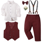Baby Boy Clothes Toddler Wedding Outfit Set Kid Easter Church Suit Infant Chrimas Halloween Xmas Formal Birthday Party Gift 6PCS