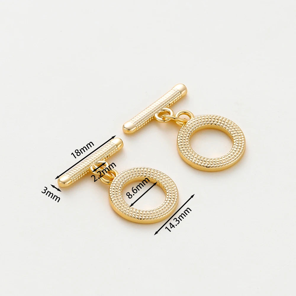 2-6Sets 14K/18K Gold Plated Brass OT Clasp Toggle Clasps Connector for DIY Bracelet Necklace Jewelry Making Findings Accessories