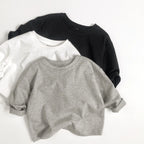 New Kids Cotton Long Sleeve T-Shirt Top 2-7Y Boys Girls Loose Basic Shirt Korean Children's Clothes 2025 Soft Undershirt Outfit