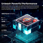 CHUWI CoreBook X Gaming Laptop 14.1 inch 2K IPS Screen AMD R5-7430U 16GB DDR4 RAM 512GB SSD Windows 11 Wifi6 Notebook Computer