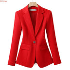 Bright Red Women's Suit Jacket, Stylish Fitted Coat, Black Asian-sized Young Girl Blazers. New 2026