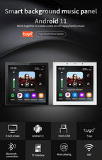 Smart Home Touch Screen 4inch WIFI Android11 bluetooths audio in Wall Amplifier Control Background Music Ceiling Speakers system