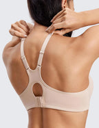 High Impact Sports Bras for Women High Support Unlined Underwire Racerback No Uniboob Workout Bra