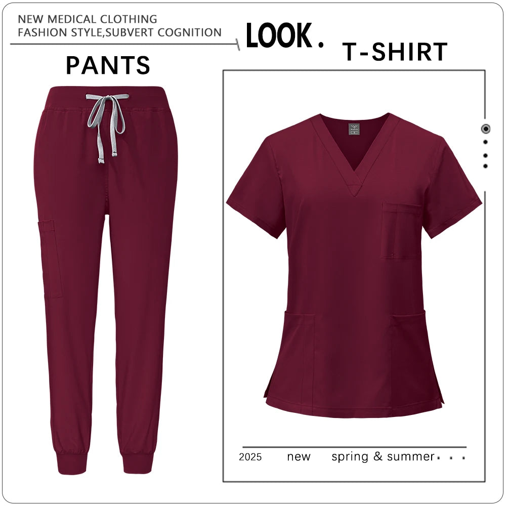 Hot Sale Clinic Workwear Unisex Medical Nurse Scrub Sy Salon Costume Doctor Nursing Top Pants