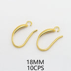 (1941) 20MM 24K Gold Color Plated Carved Earring Hook Jewerly Making Diy Jewelry Findings Accessories