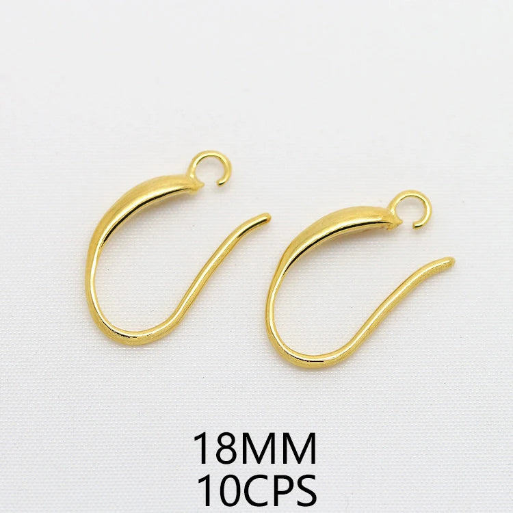 (1941) 20MM 24K Gold Color Plated Carved Earring Hook Jewerly Making Diy Jewelry Findings Accessories