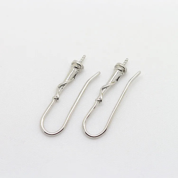 (1941) 20MM 24K Gold Color Plated Carved Earring Hook Jewerly Making Diy Jewelry Findings Accessories