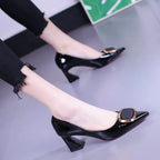 elegant fashion sweet white pu leather stiletto heel shoes for office career women casual street comfort spring summer pump ba38