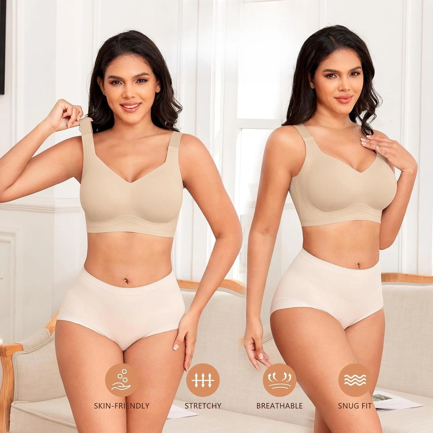 Seamless Bras for Women Comfort Lingerie Padded Sports Tops Non-wire Underwear Soft Bralette Support Sexy Bra Intimates