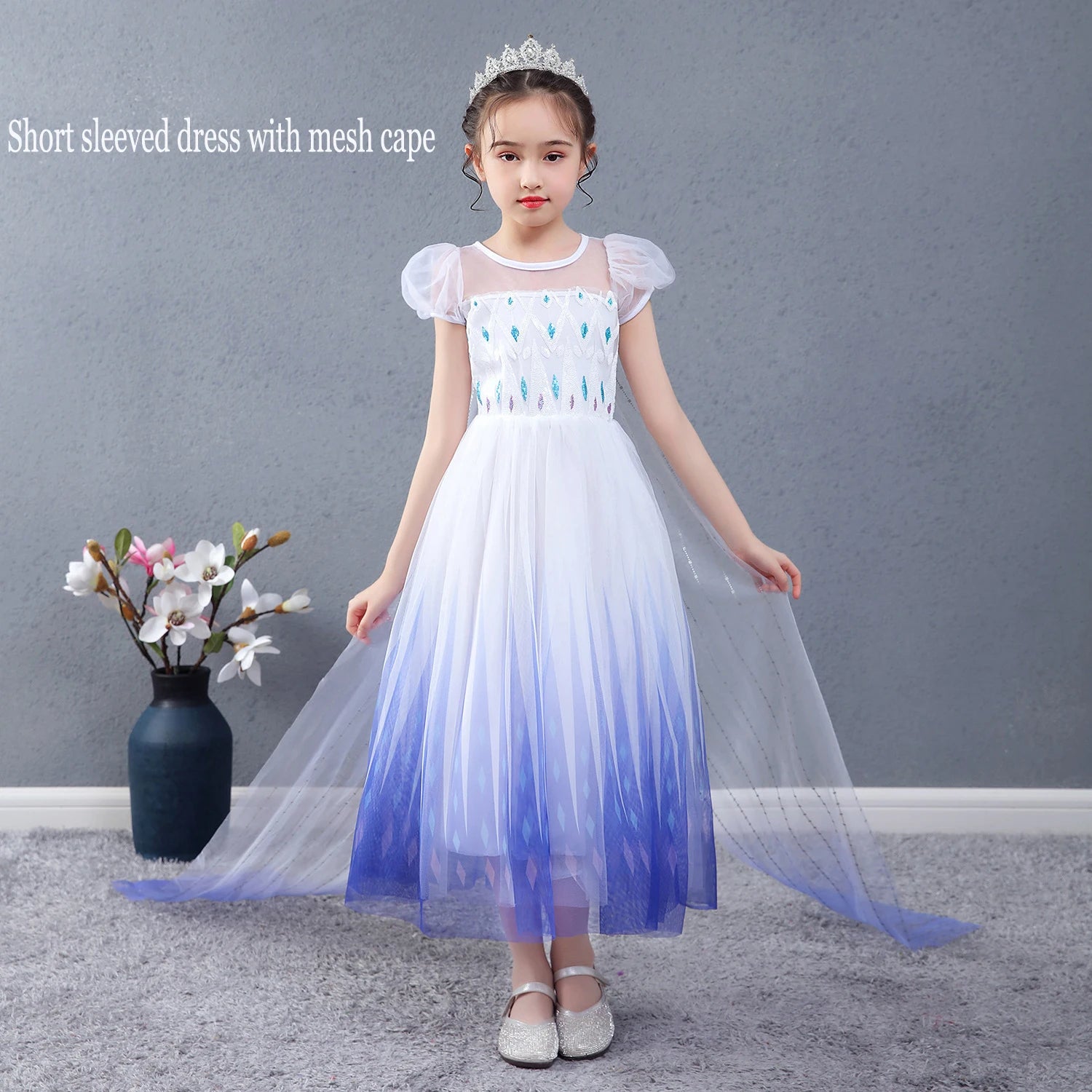 Elsa Dress Kids Girl Formal Princess Long Dress Summer Halloween Party Costumes Children's Frozen 2 Clothes for 3-12 Years Old