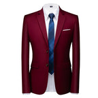 New Men Pure Color Formal Business Social Office Suit Slim Fit Jacket Male Wedding Dance Party Tuxedo Dress Simple Blazers Homme