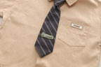 Children Boy Clothes Sets Autumn High Quality Fashion Knitted Vest Shirt+Pants 3pc Suits Kids Boys College Style Casual Clothing