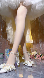 White Bridal Shoe Wedding Shoes for Women Luxury Designer Mary Jane Elegant Woman Heeled Shoes Designer Heels Y2k Style Shoes